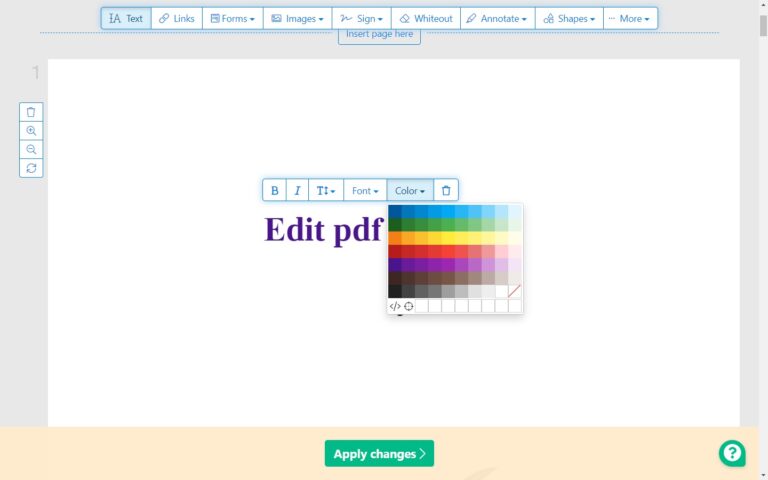 Edit the color of the PDF file