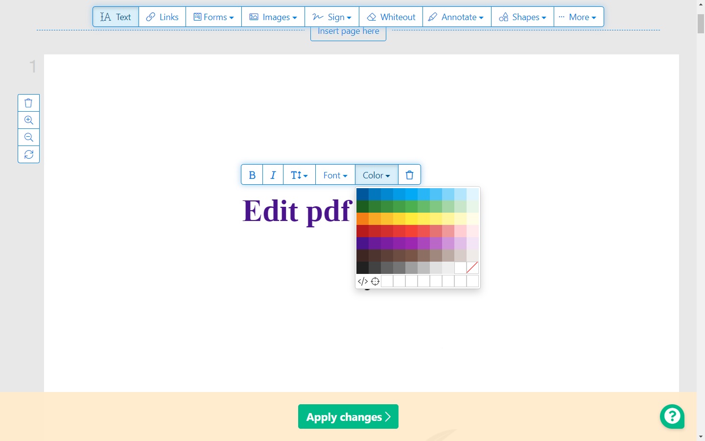 Edit the color of the PDF file